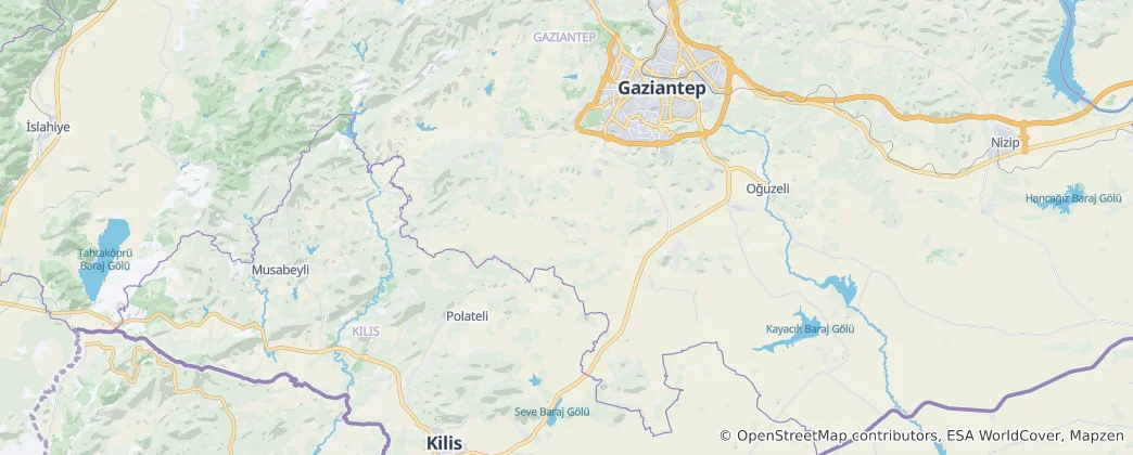 Mapa Şahinbey district