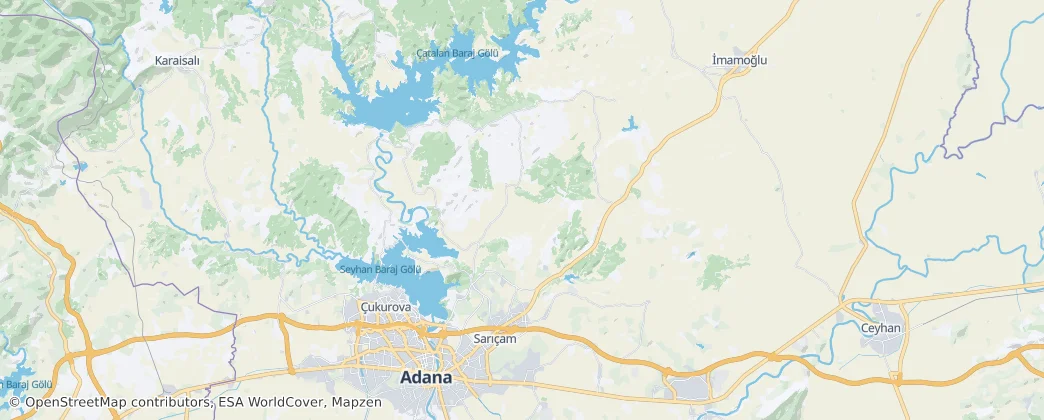 Sarıçam district — Mapa