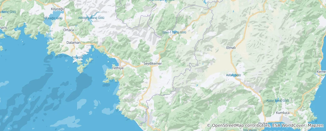 Mapa Seydikemer district