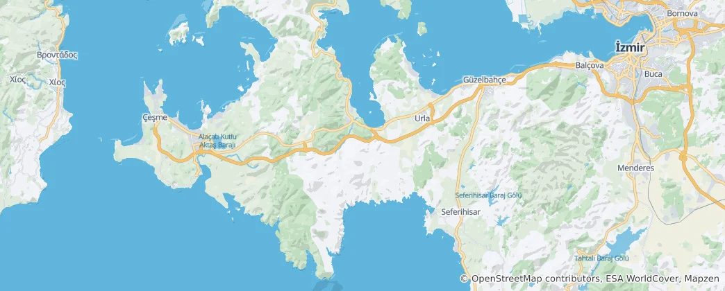 Mapa Urla district