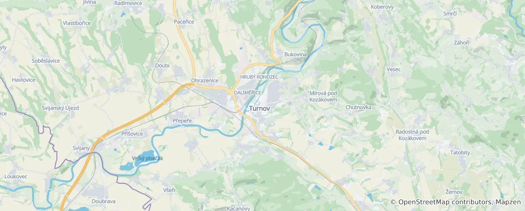 Map of Turnov