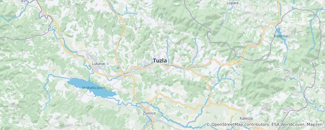 Map of Tuzla