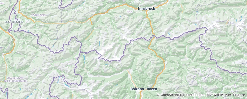 Mappa di Alpi Retiche Orientali