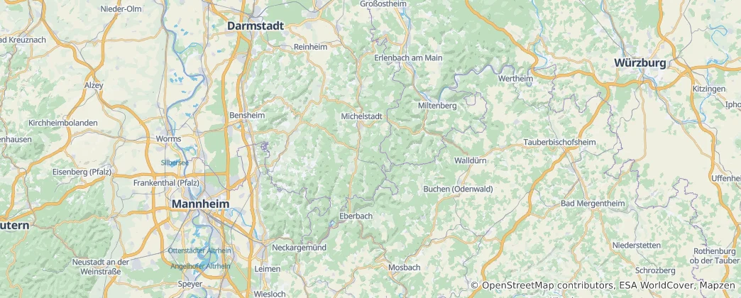 Mapa Odenwald