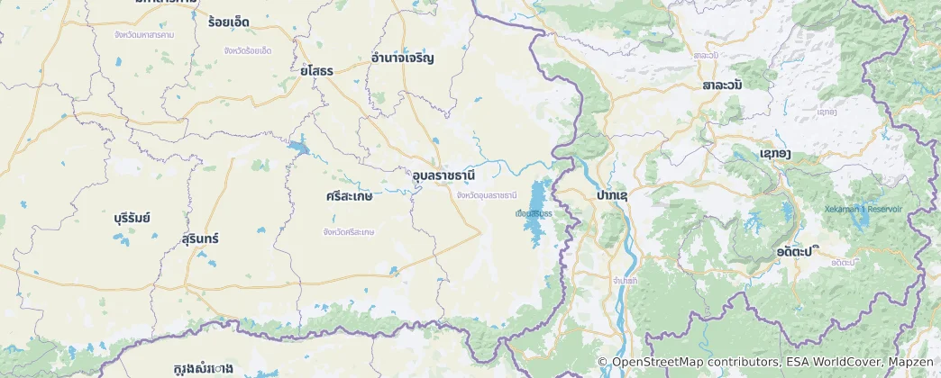 Mapa de Ubon Ratchathani