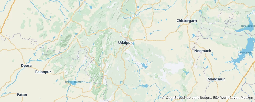 Mapa Dystrykt Udaipur