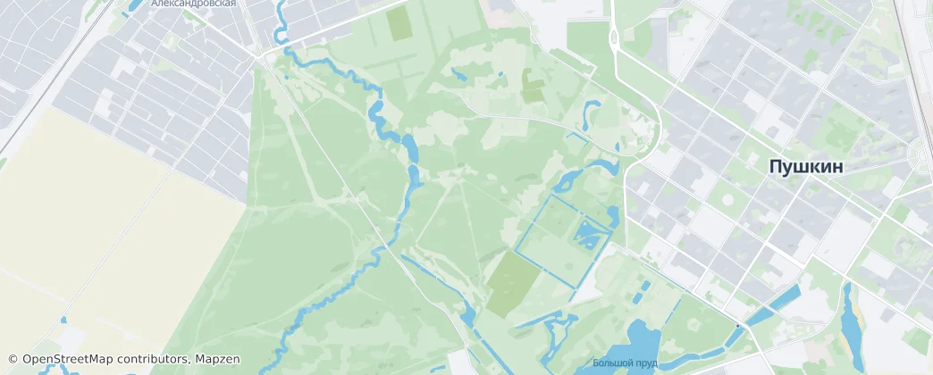 Mappa di Александровский дворец и Александровский парк, включая Фермский парк