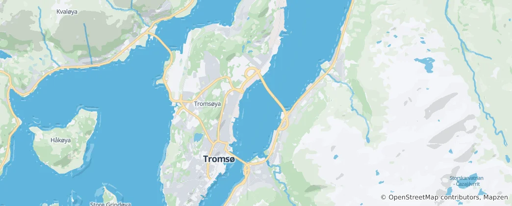 Térkép: Tromsøysundet - Romssanuorri