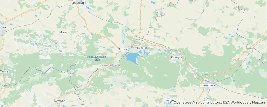 Mapa Ostrožský rajón