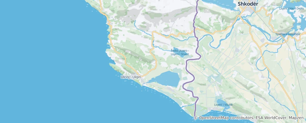 Map of Ulcinj Municipality