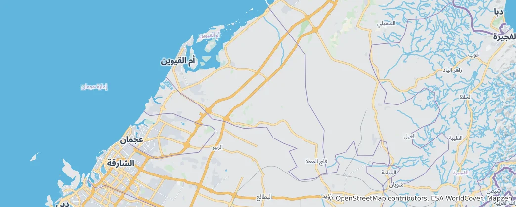 Map of Umm Al Quwain Emirate