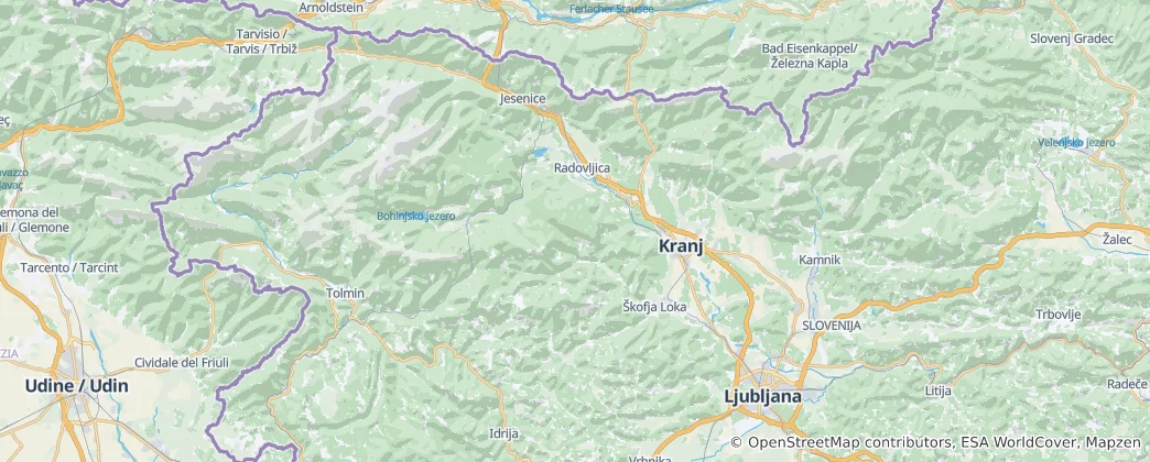 Mapa Gorenjská