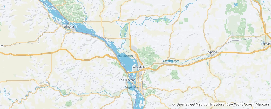 Mappa di contea di La Crosse