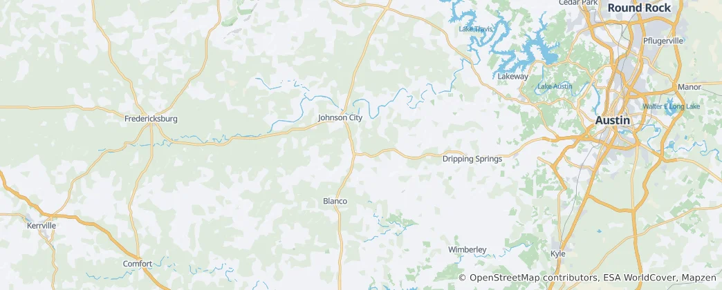 Mapa Blanco County