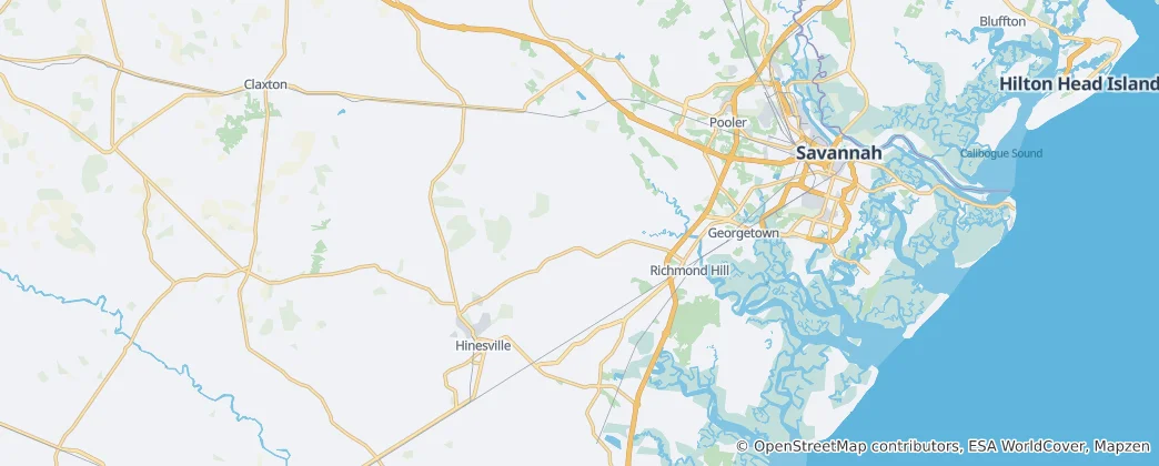 Mapa Bryan County