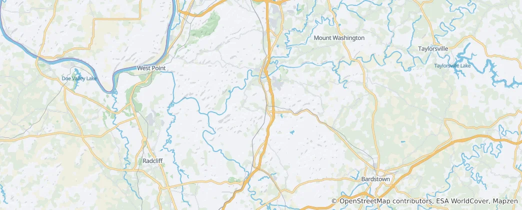 Mapa Hrabstwo Bullitt