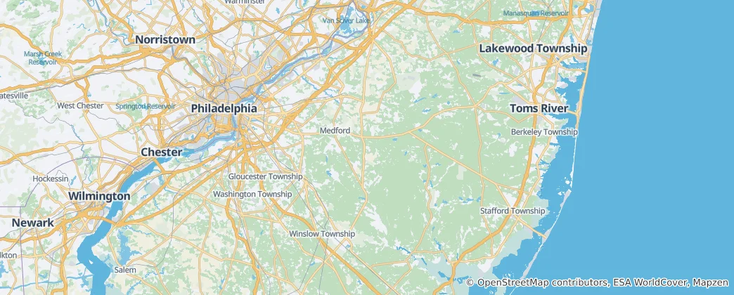 Mapa Burlington County