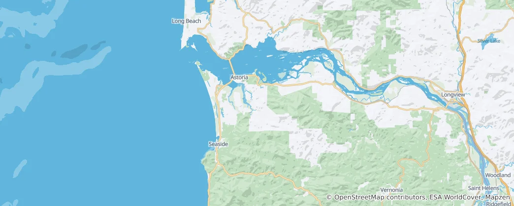 Mapa Hrabstwo Clatsop