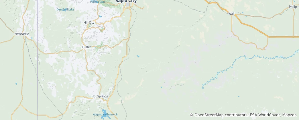 Mappa di contea di Custer