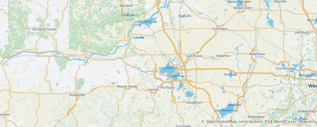 Map of Dane County