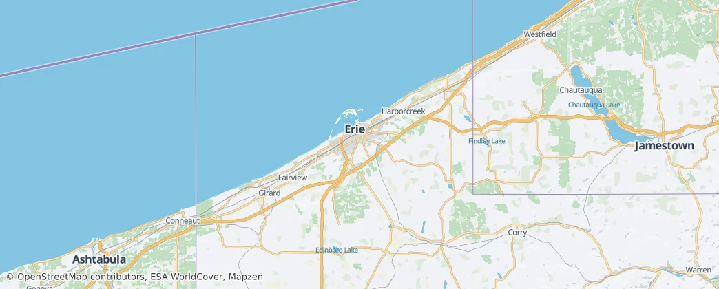 comté d'Érié — Carte