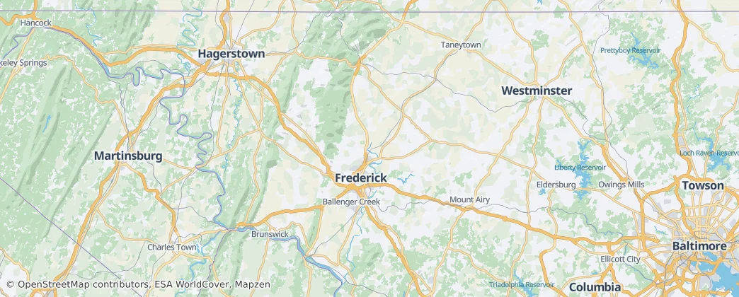 Hrabstwo Frederick — mapa