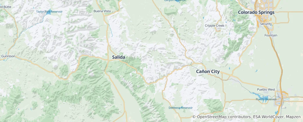 Mapa Fremont County