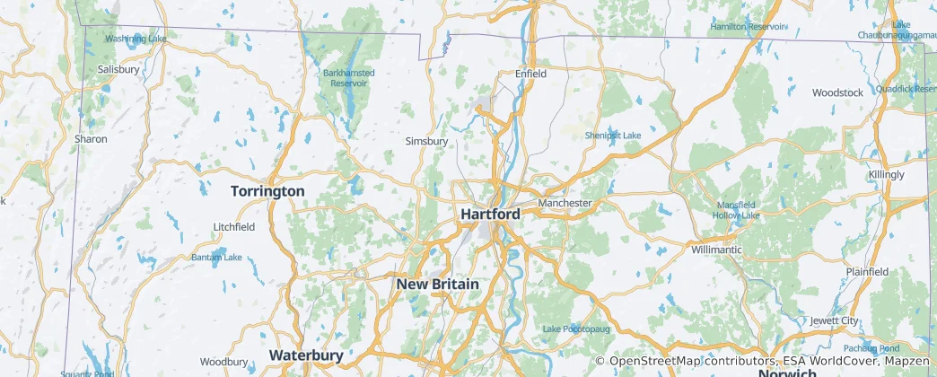 Mapa Hartford County