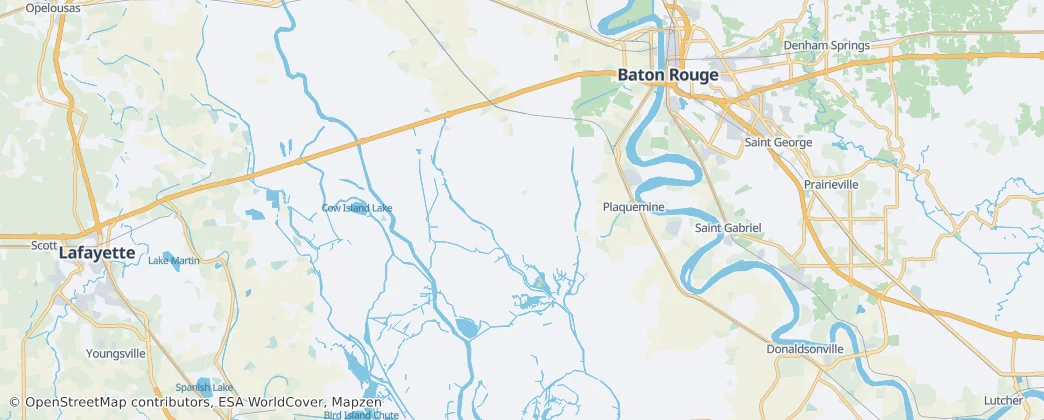 Map of Iberville Parish