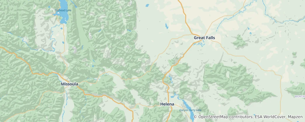 Mapa Hrabstwo Lewis and Clark