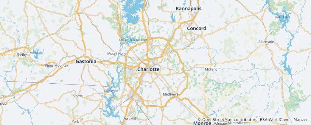 Mapa Mecklenburg County