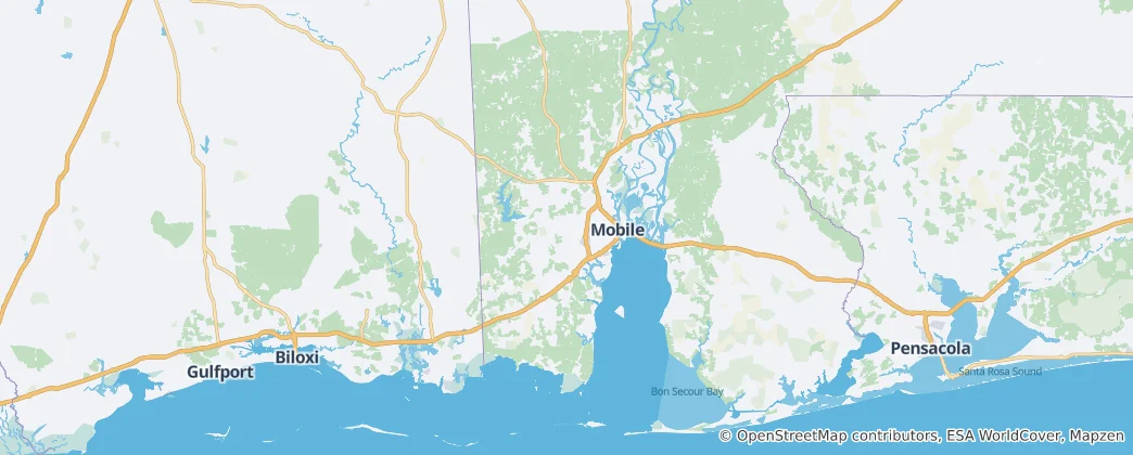 Mapa de condado de Mobile