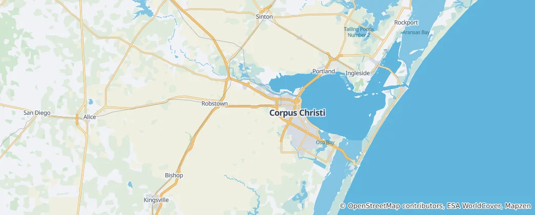 Mapa Hrabstwo Nueces