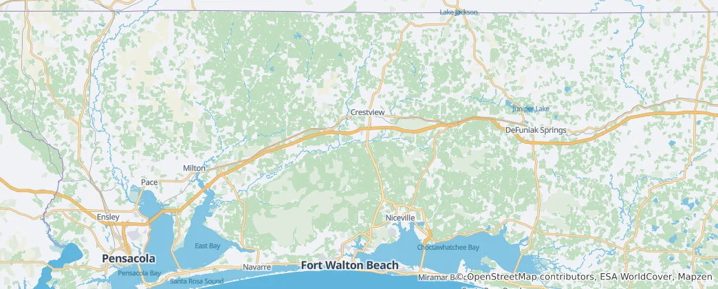 Mapa Okaloosa County