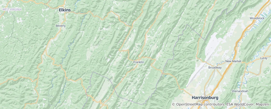 Mappa di contea di Pendleton