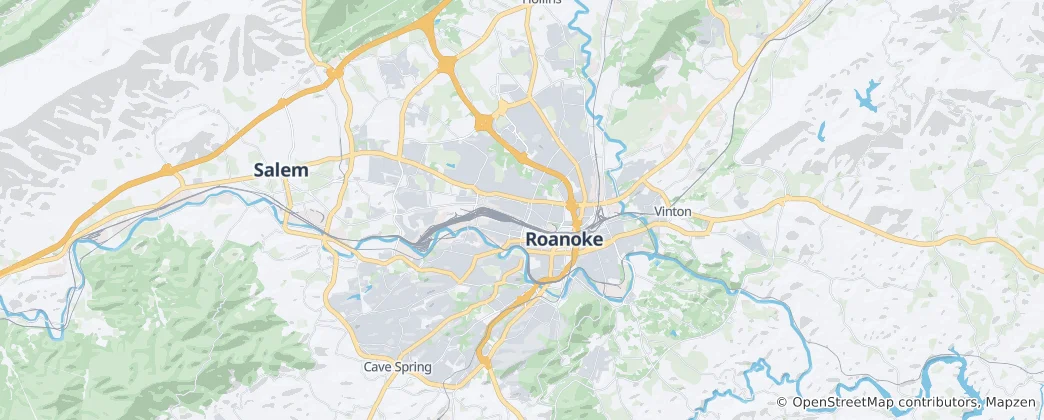 Mapa Roanoke