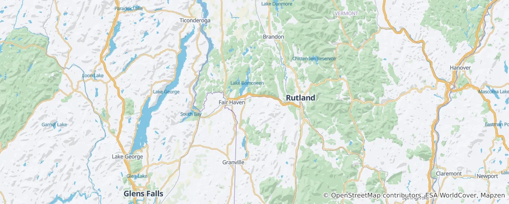 Mapa de condado de Rutland