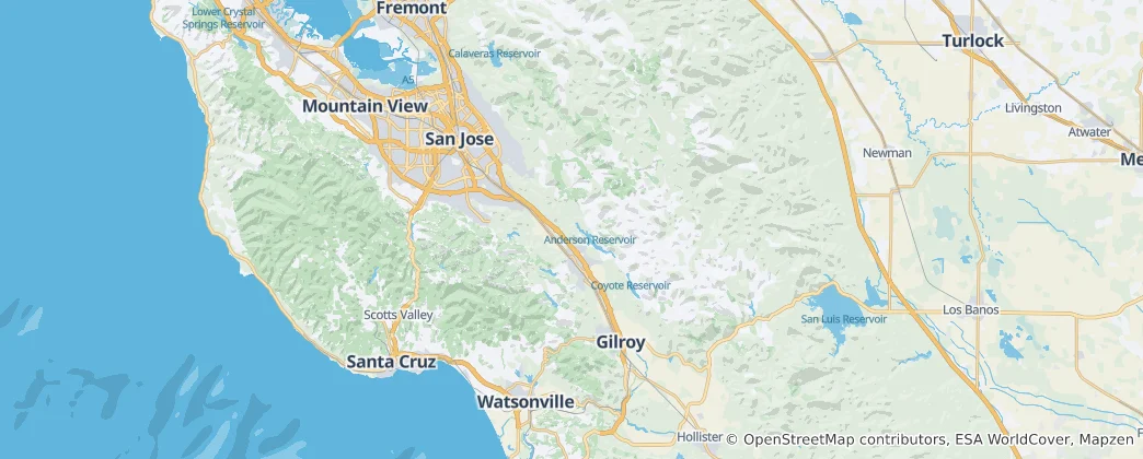 Karte von Santa Clara County