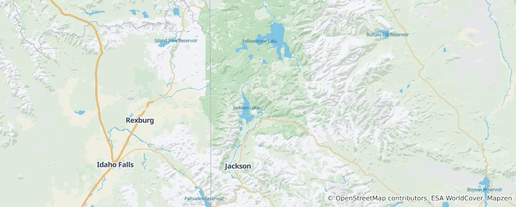 Mappa di contea di Teton