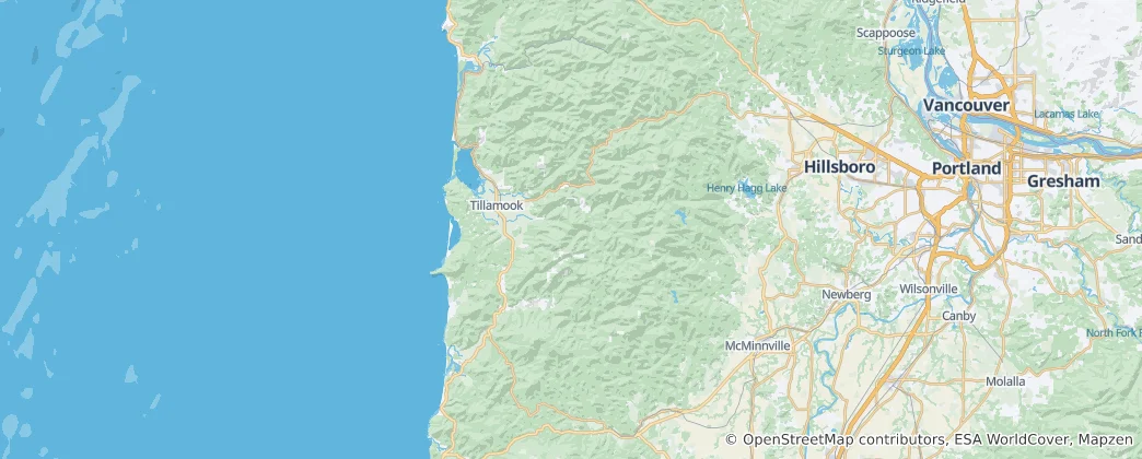 Mapa De condado de Tillamook