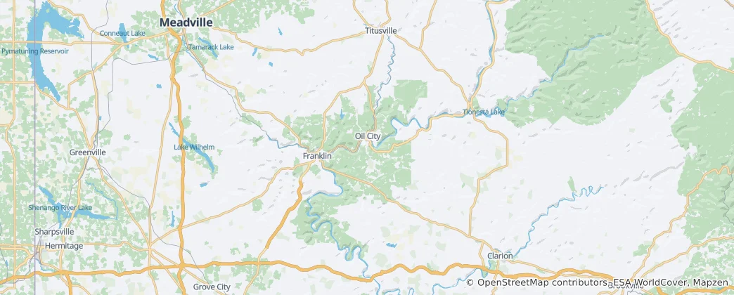 Karte von Venango County