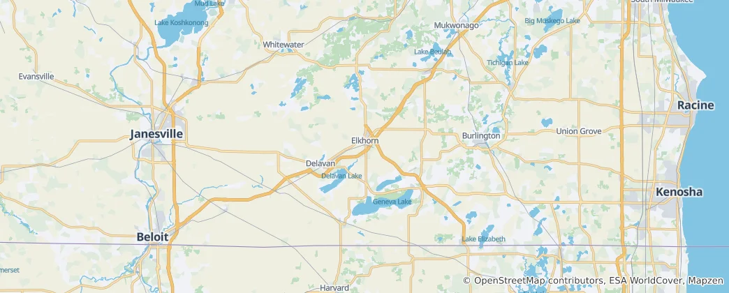 Mapa Walworth County