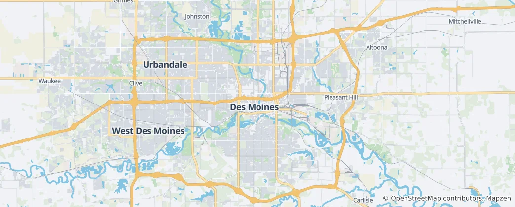 Map of Des Moines