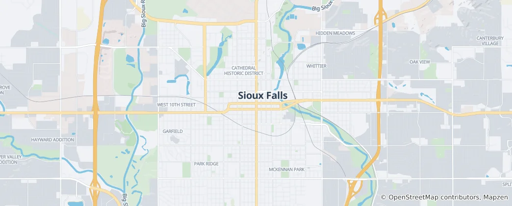 Karte von Sioux Falls