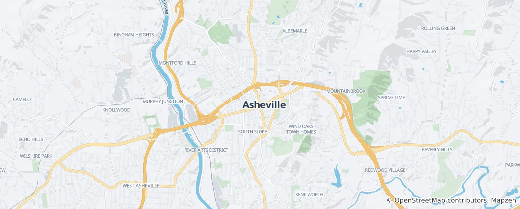 Mapa Asheville