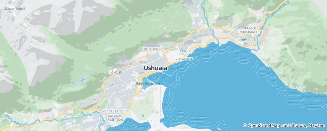 Mapa Ushuaijský záliv