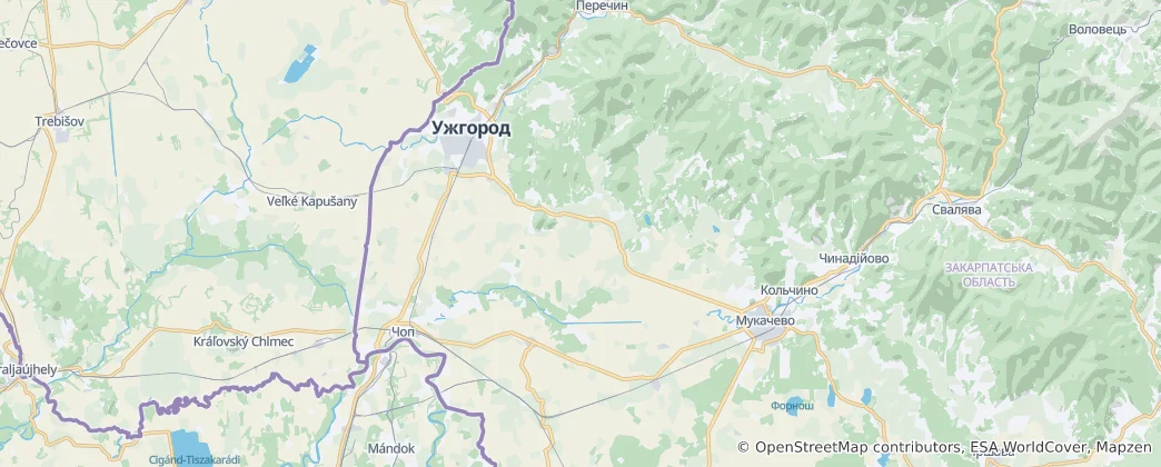 Map of Uzhhorod