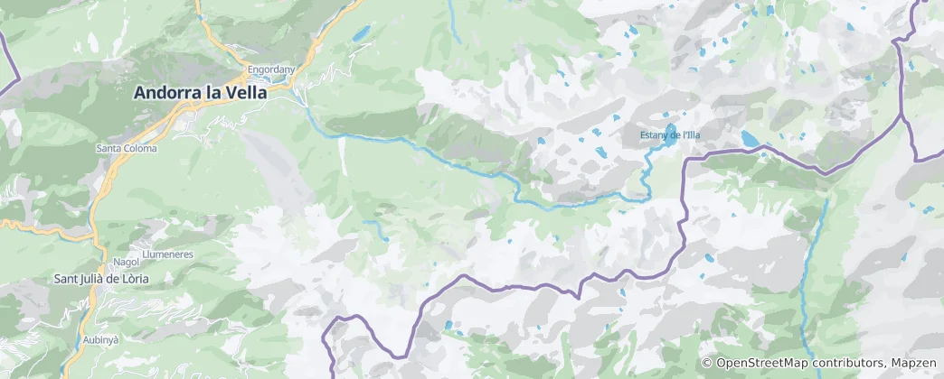 Mappa di Vall del Madriu-Perafita-Claror