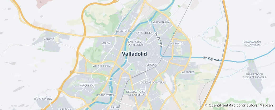 Mappa di Valladolid city