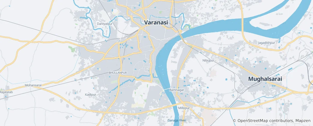 Kaart van Varanasi